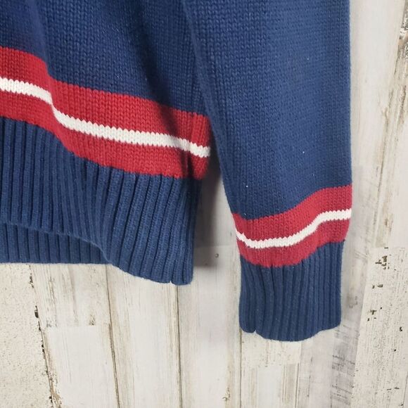 Tommy Hilfiger Knit Button Neck Sweater Navy Blue Size Large - Picture 5 of 8